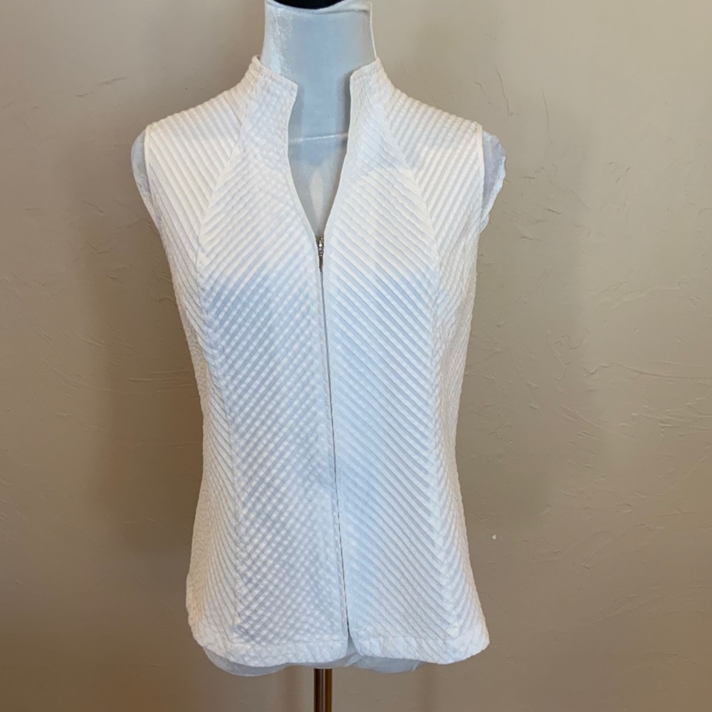 Dress Barn Collection Zip Front Pintuck Blouse